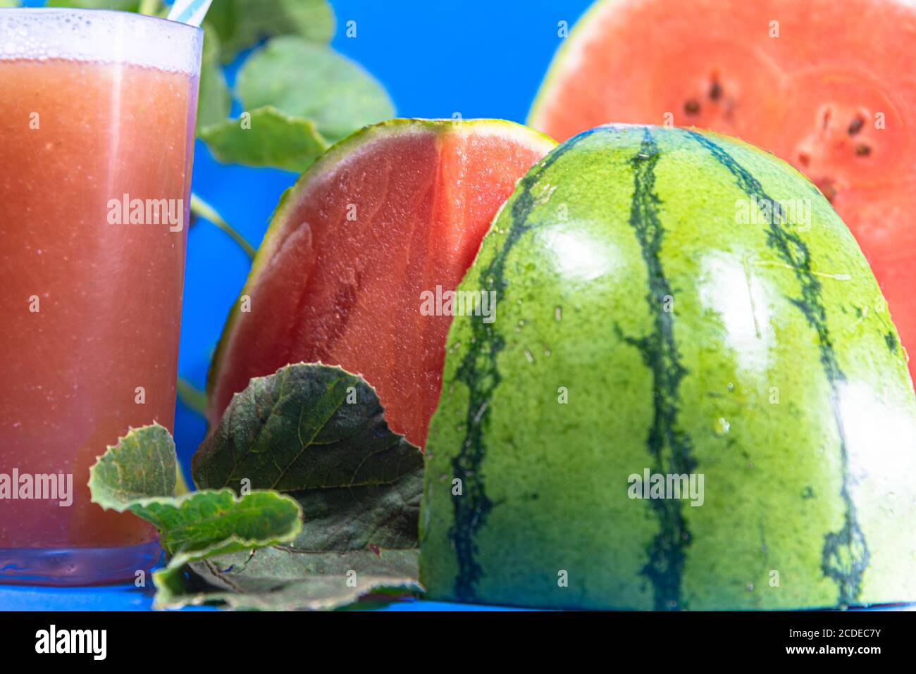 Refreshing Watermelon Juice Detox Drink. Tropical fruit drink. Watermelon and melon have