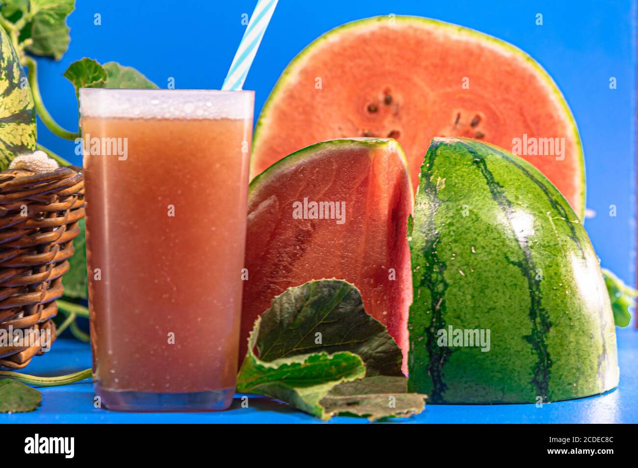 Refreshing Watermelon Juice Detox Drink. Tropical fruit drink. Watermelon and melon have