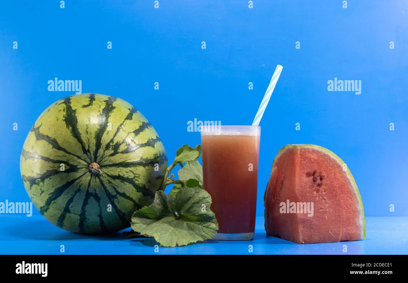 Refreshing Watermelon Juice Detox Drink. Tropical fruit drink. Watermelon and melon have