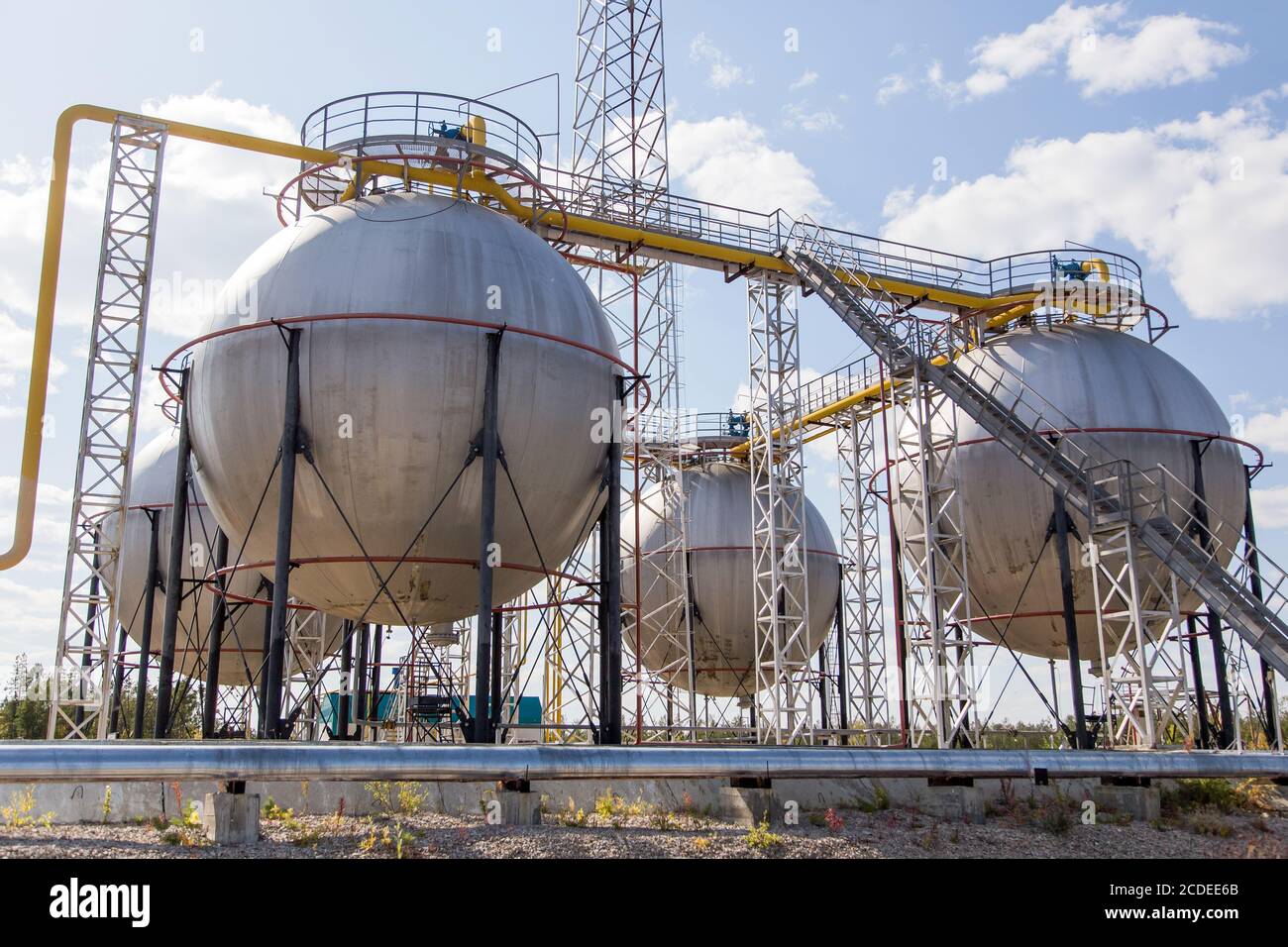 Yakutia Russia August 27 2020 A View Of Gas Storage Tanks At The Yakutsk Gas Processing Plant Of The Sakhatransneftegaz Oil And Gas Company The Plant Carries Out Treatment Of Gas