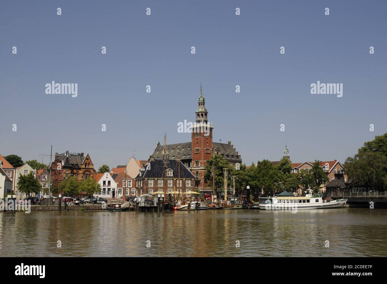 Ems, scales and town hall in Emden Stock Photo Alamy