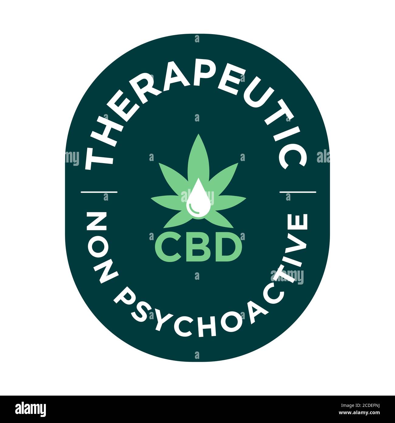 Therapeutic CBD. Non Psychoactive. Stock Vector