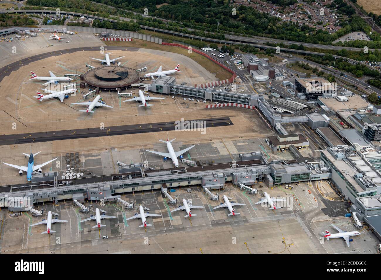 Gatwick North terminal from the air Stock Photo