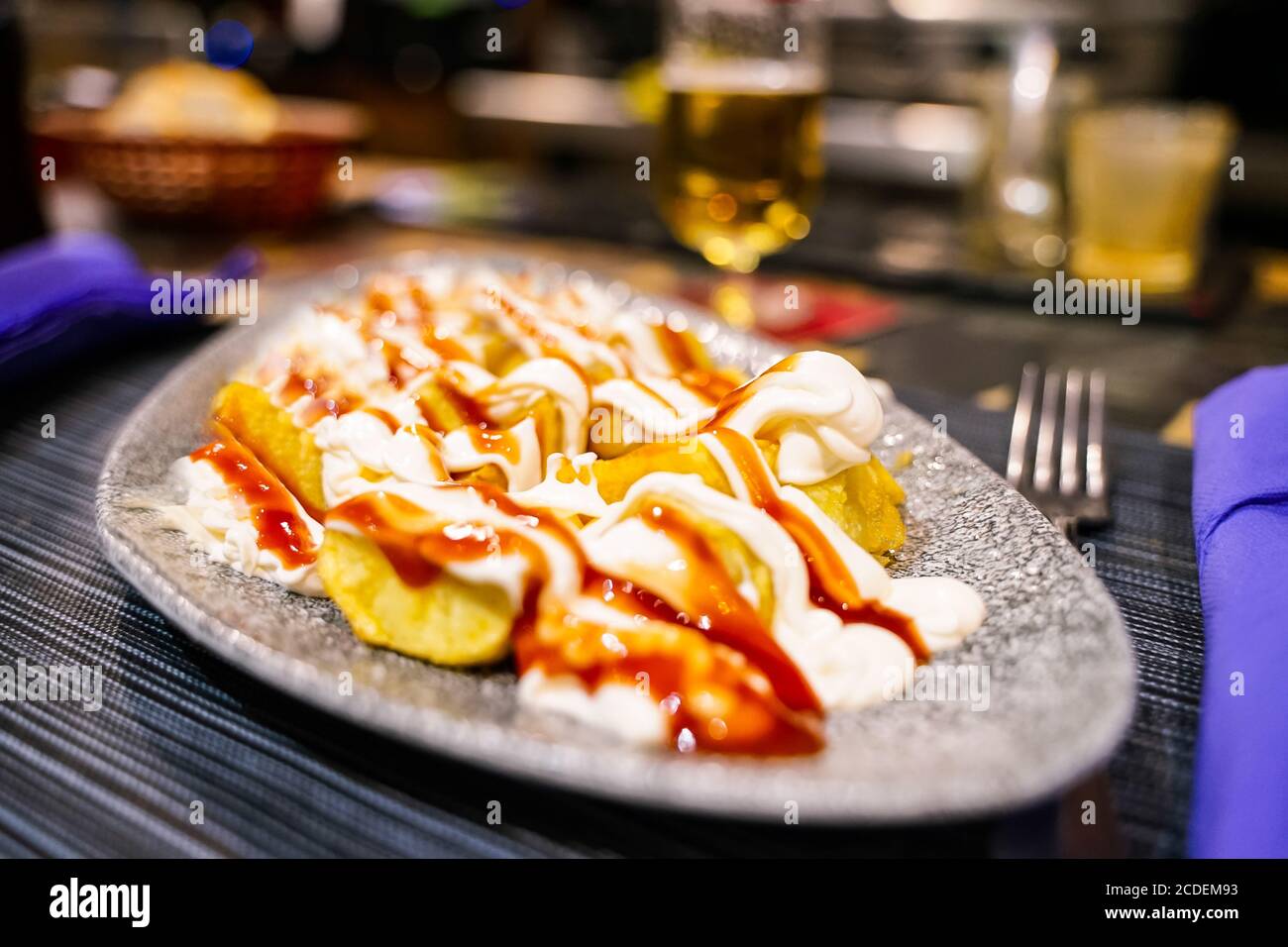 Unhealthy eating concept, served with french fries, ketchup and