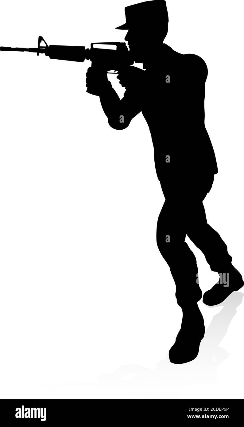 Soldier High Quality Silhouette Stock Vector