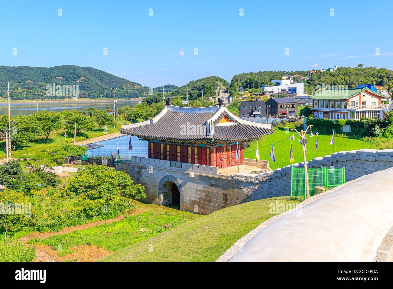 Ganghwa-gun, Incheon, South Korea July 15, 2020 -Jwagang Donedae Outpost. korea ganghwado historical site landscape. Beautiful scenery in Korea. Stock Photo