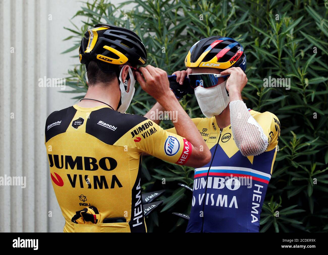 Primoz Roglic Jumbo Visma Helmet Primoz Roglic Of Slovenia And