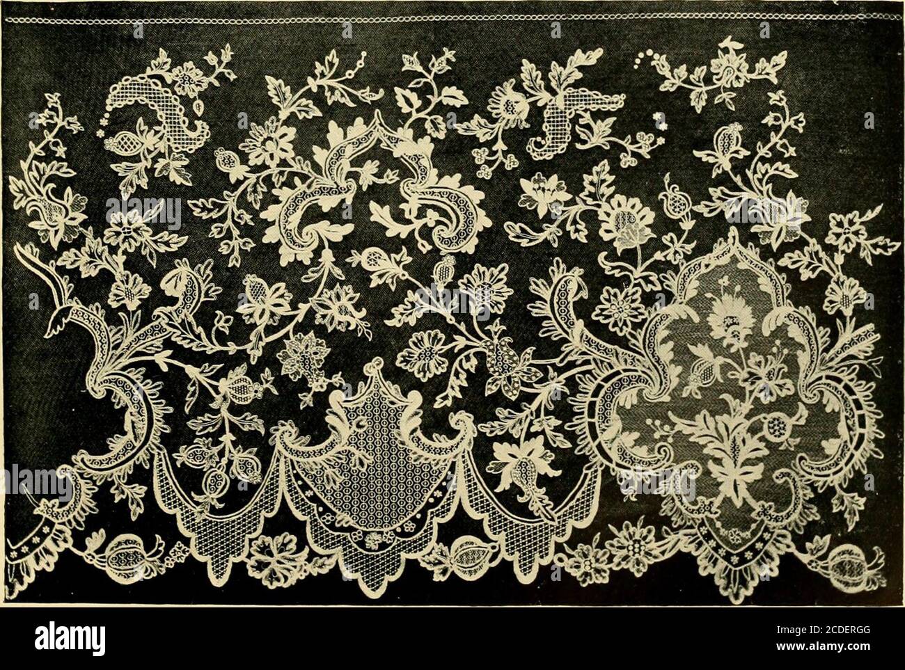 History of lace . Irish, Carrickmacross. Insertion and border of