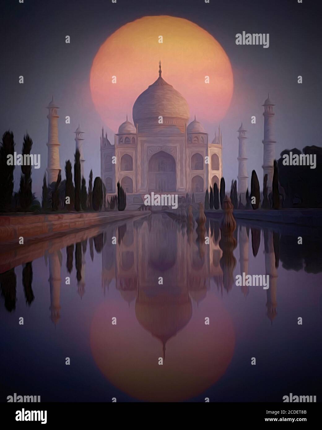 CONTEMPORARY ART: The Taj Mahal at Agra, India Stock Photo
