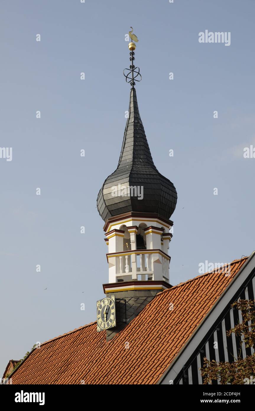 Onion towers on the Künstlerhaus Hooksiel Stock Photo - Alamy