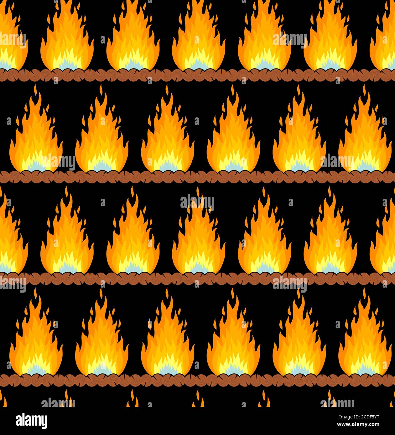 A Seamless Background with stylized fire. Stock Vector