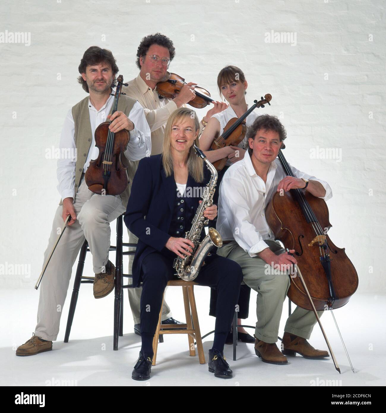 Jazz Saxophonist Barbara Thompson with the Medici string Quartet Stock