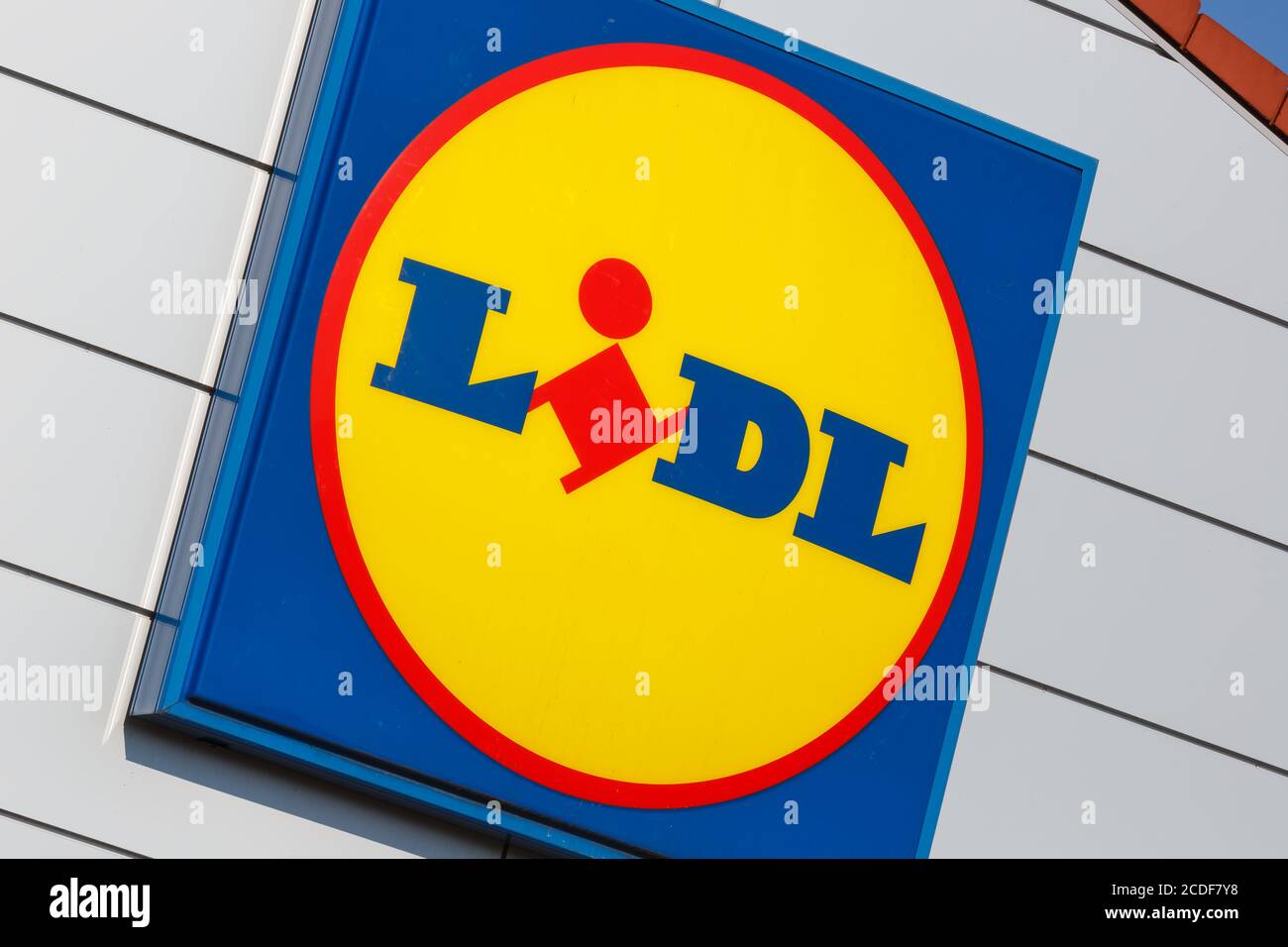 Stuttgart, Germany - May 17, 2020: Lidl branch supermarket discount shop discounter logo sign in Germany. Stock Photo