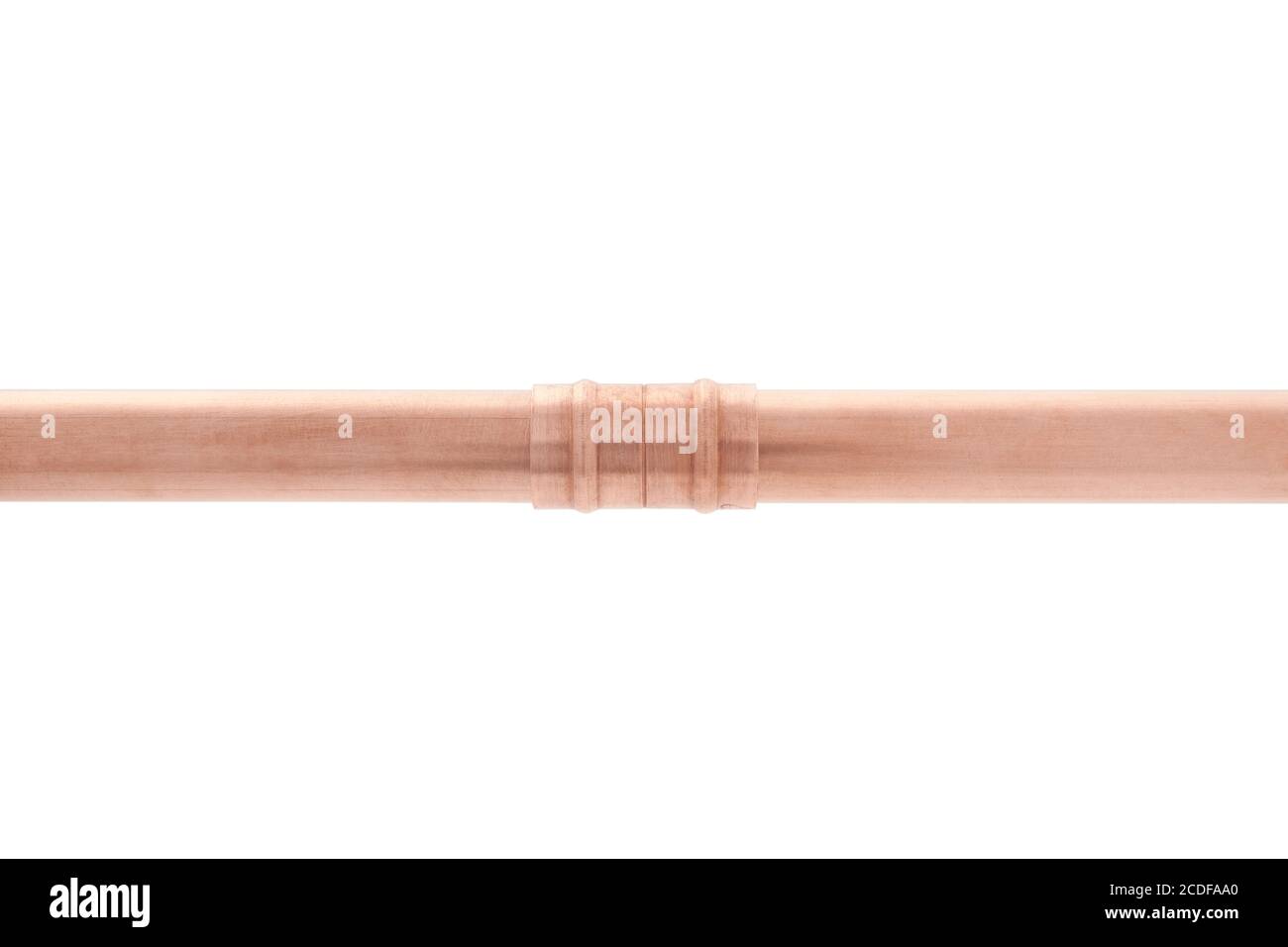 Copper equal coupler on white background Stock Photo