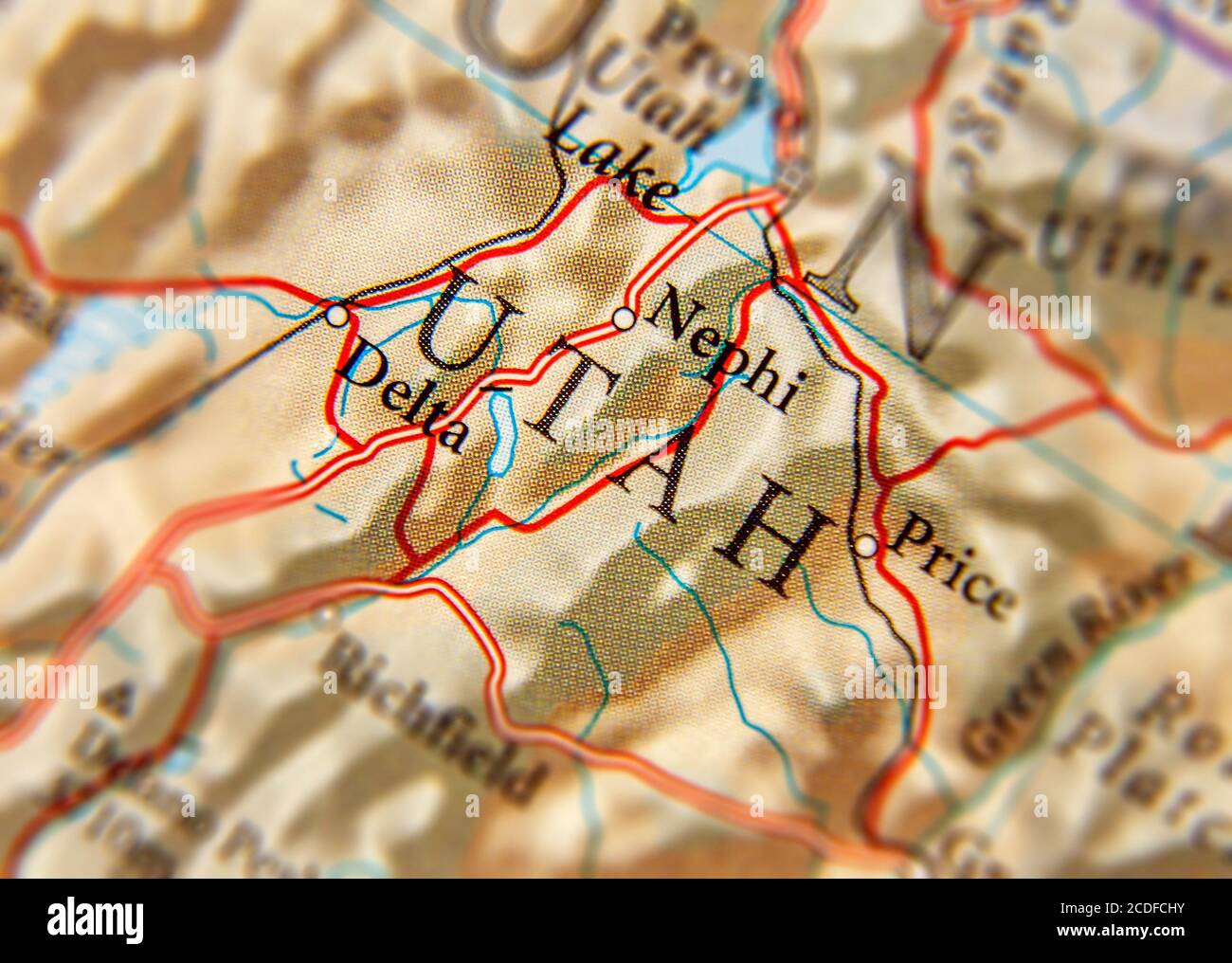 Geographic map of US State Utah Stock Photo - Alamy