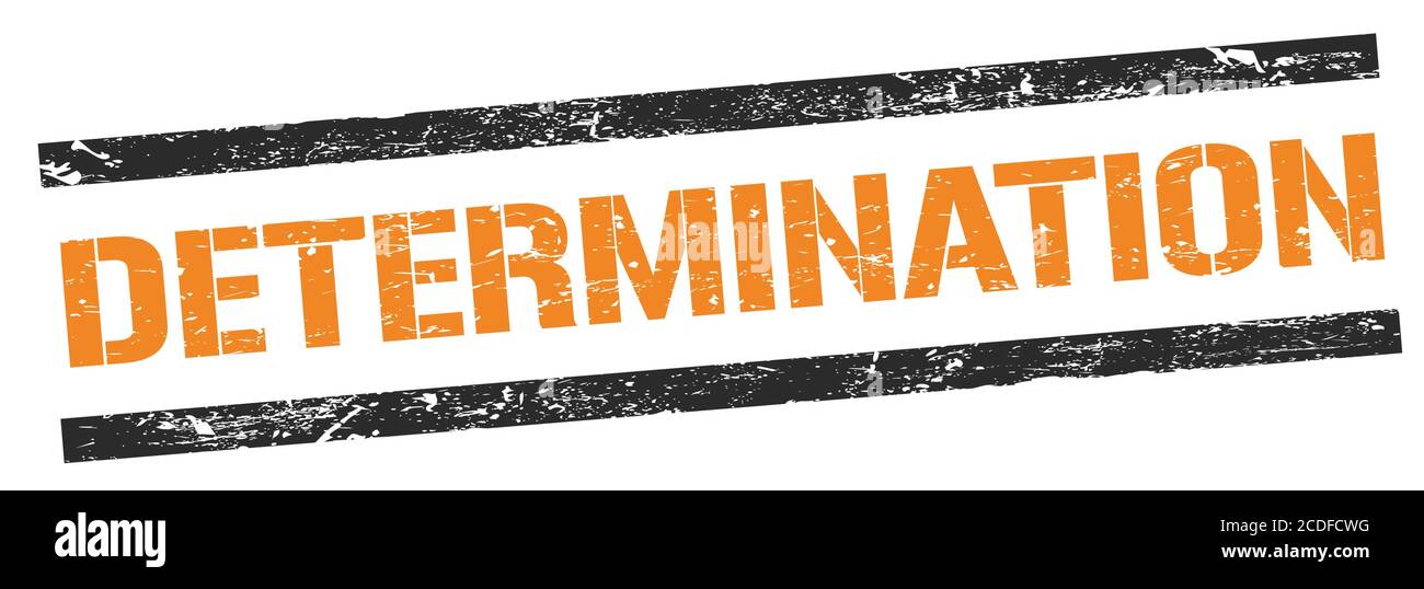 DETERMINATION text on black orange grungy lines stamp sign Stock Photo ...