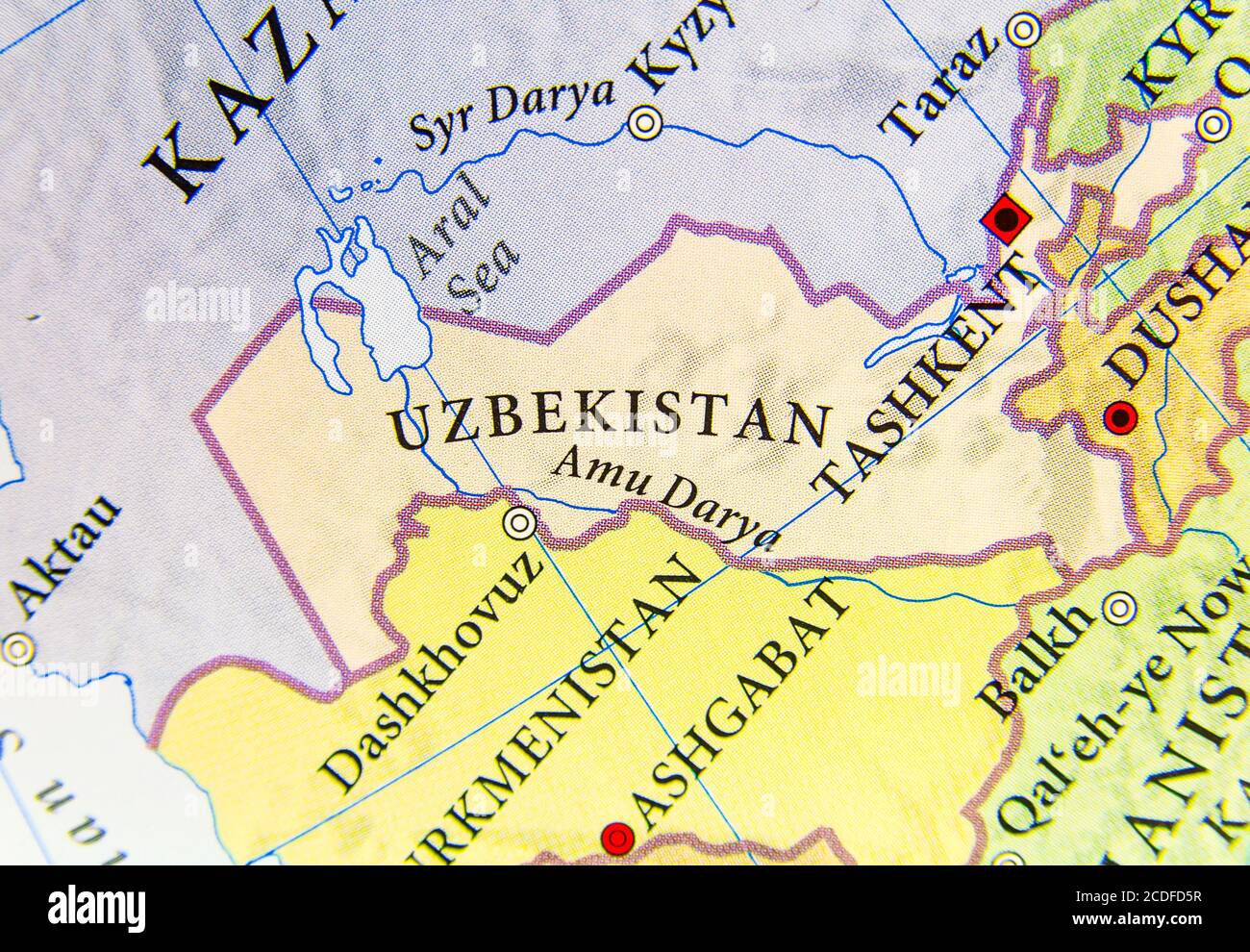 Geographic map of Uzbekistan with important cities Stock Photo Alamy