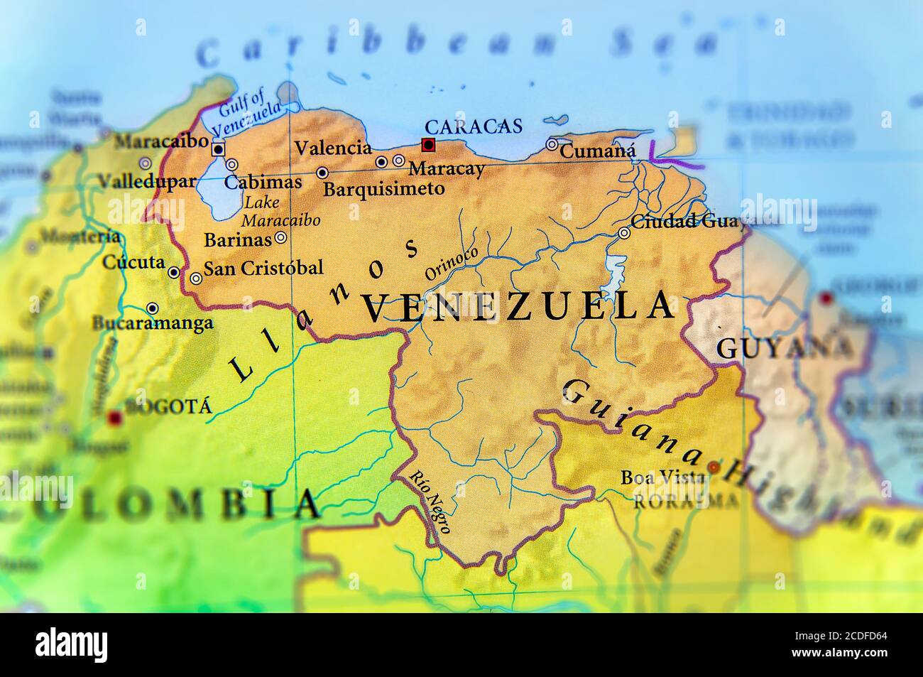 Geographic Map Of Venezuela Countries With Important Cities Stock Photo Geographic Map Of Venezuela Countries With Important Cities 2CDFD64 