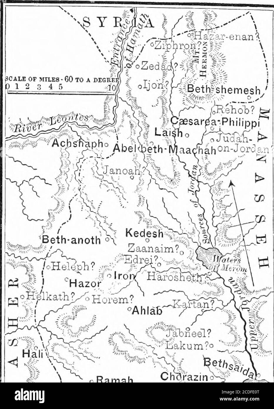 . A dictionary of religious knowledge [electronic resource]: for popular and professional use, comprising full information on Biblical, theological, and ecclesiastical subjects . hecountry, which necessarily led to a consid-erable admixture of their heathen neighborswith the Naphtalites, gave occasion to thatpart of the land being called the district ofthe Gentiles, and from this, again, first thefrontier, and afterward the whole of NorthPalestine came to be called Galilee (or cir-cuit) of the Gentiles.4 Their position onthe northern frontier laid the tribe open, ofcourse, to the first dangers Stock Photo