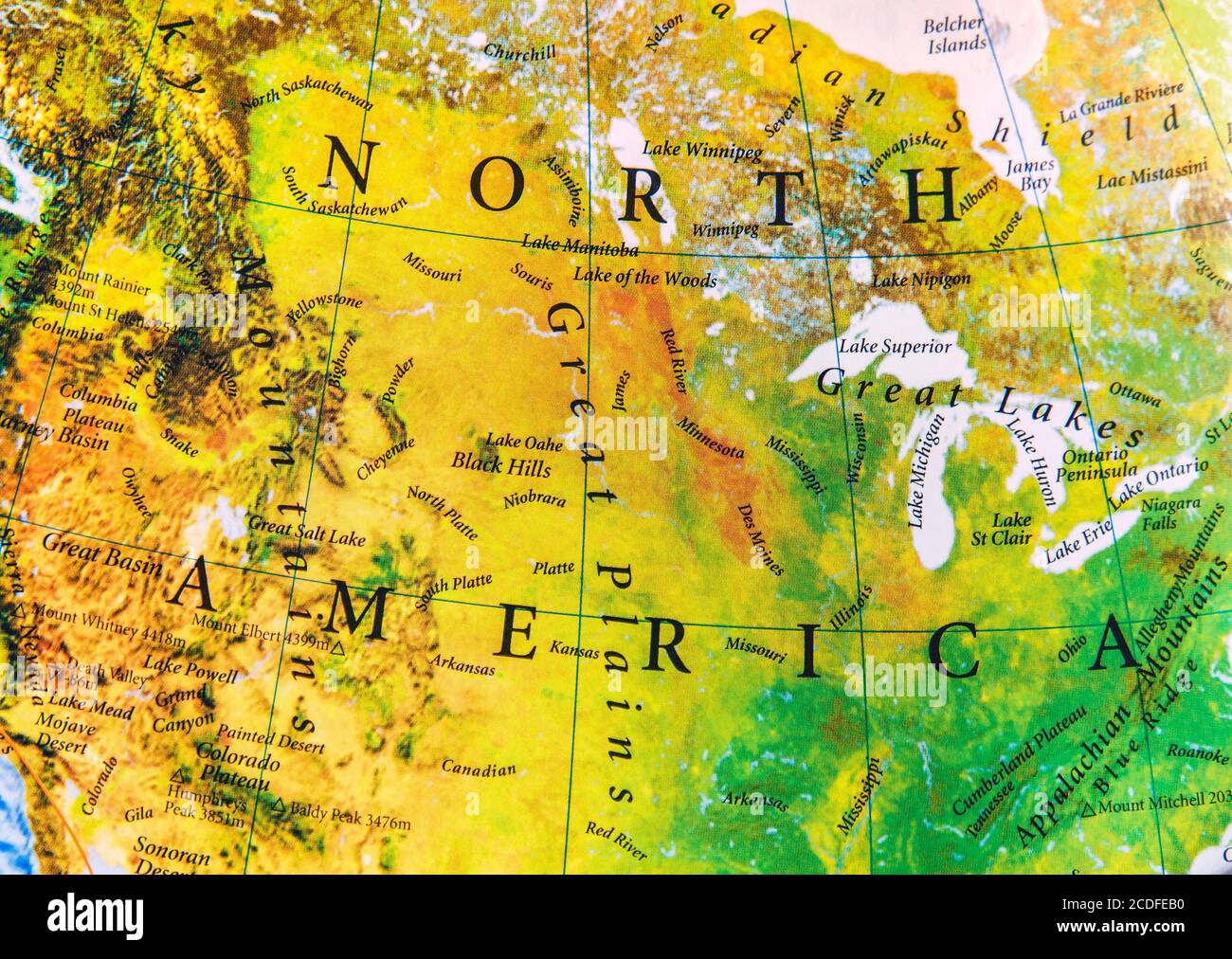 Geographic of North America map relief Stock Photo Alamy