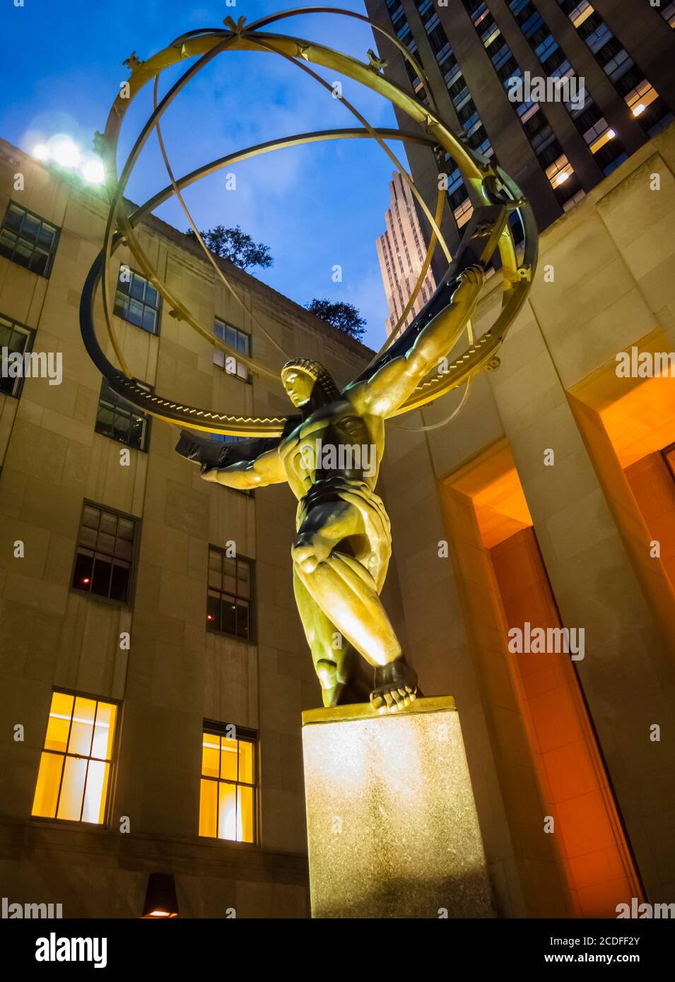 Atlas, a bronze statue in the Rockefeller Center, within the
