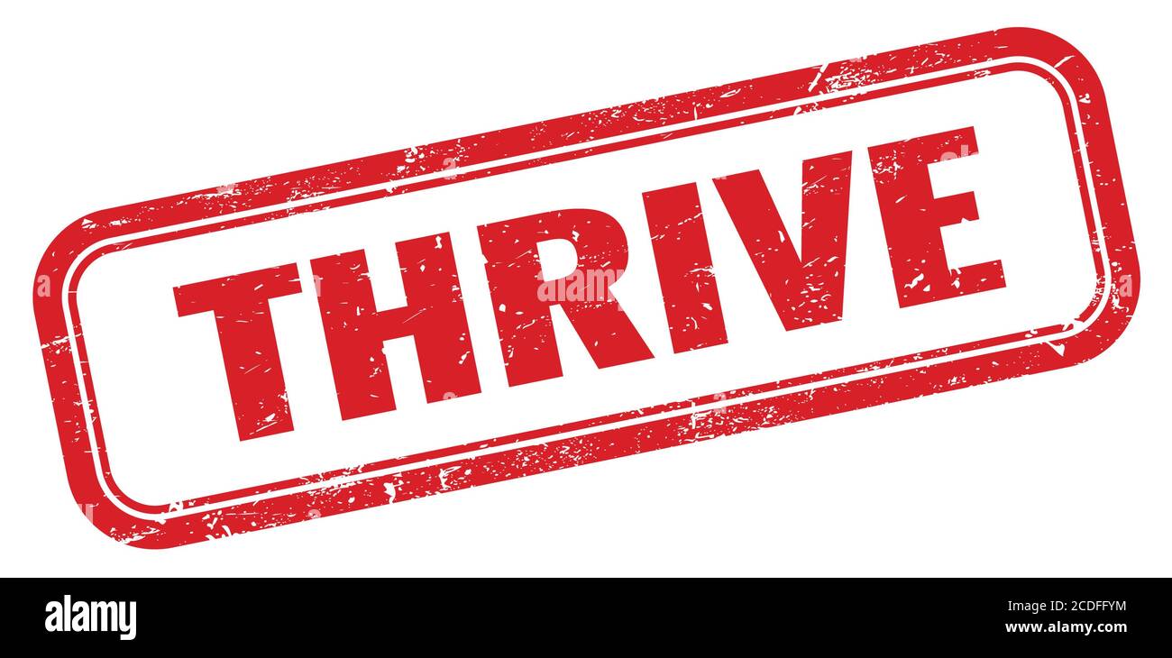 THRIVE red grungy rectangle stamp sign Stock Photo - Alamy