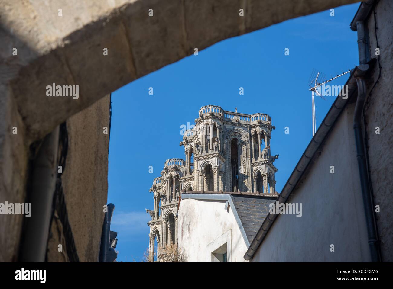 cathedral of Laon in France Stock Photo