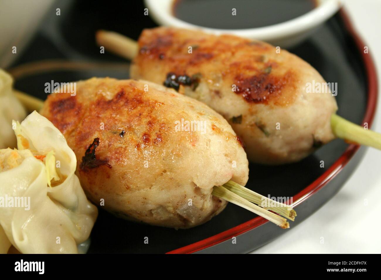 Chicken Rolls Yum Cha Stock Photo Alamy