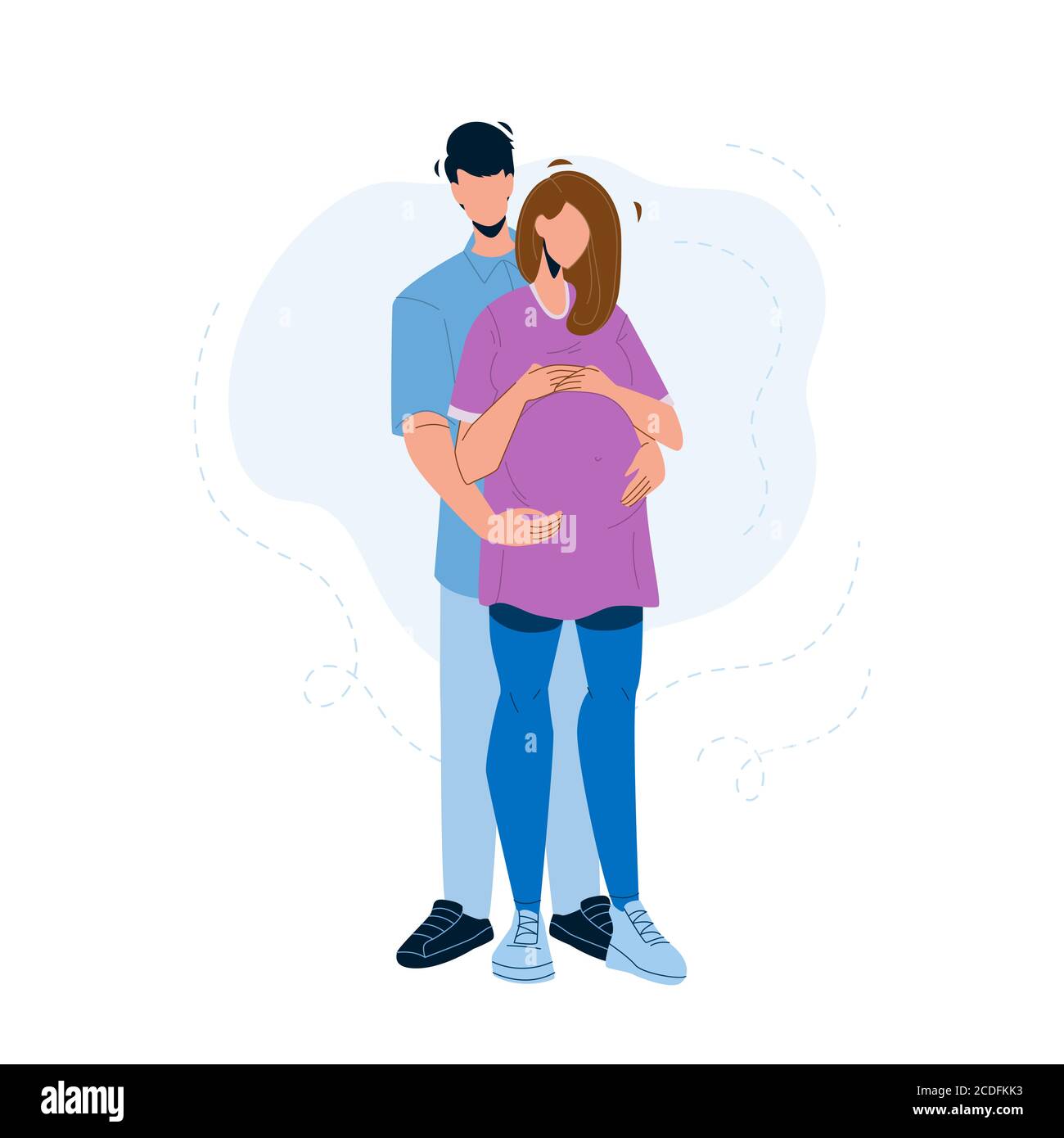 Pregnant Couple Embracing Young Family Vector Illustration Stock Vector  Image & Art - Alamy
