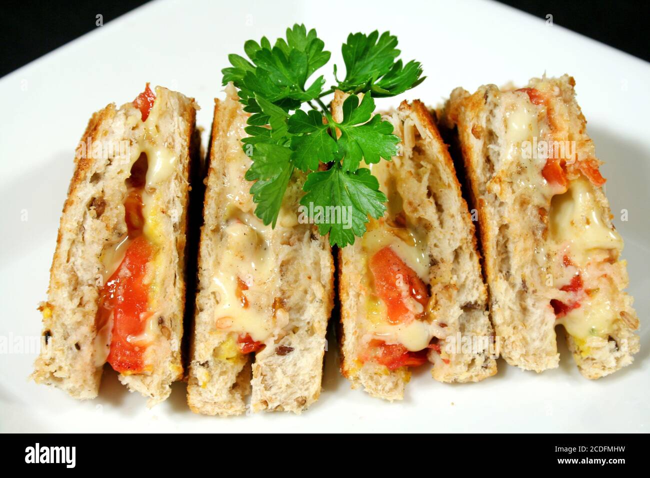 Toasted Cheese And Tomato Sandwiches Stock Photo Alamy