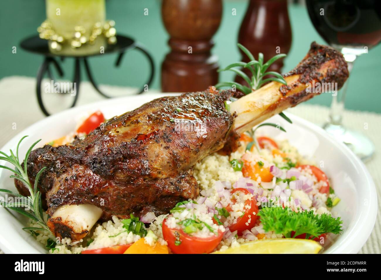 Lamb Shank And Couscous Stock Photo Alamy
