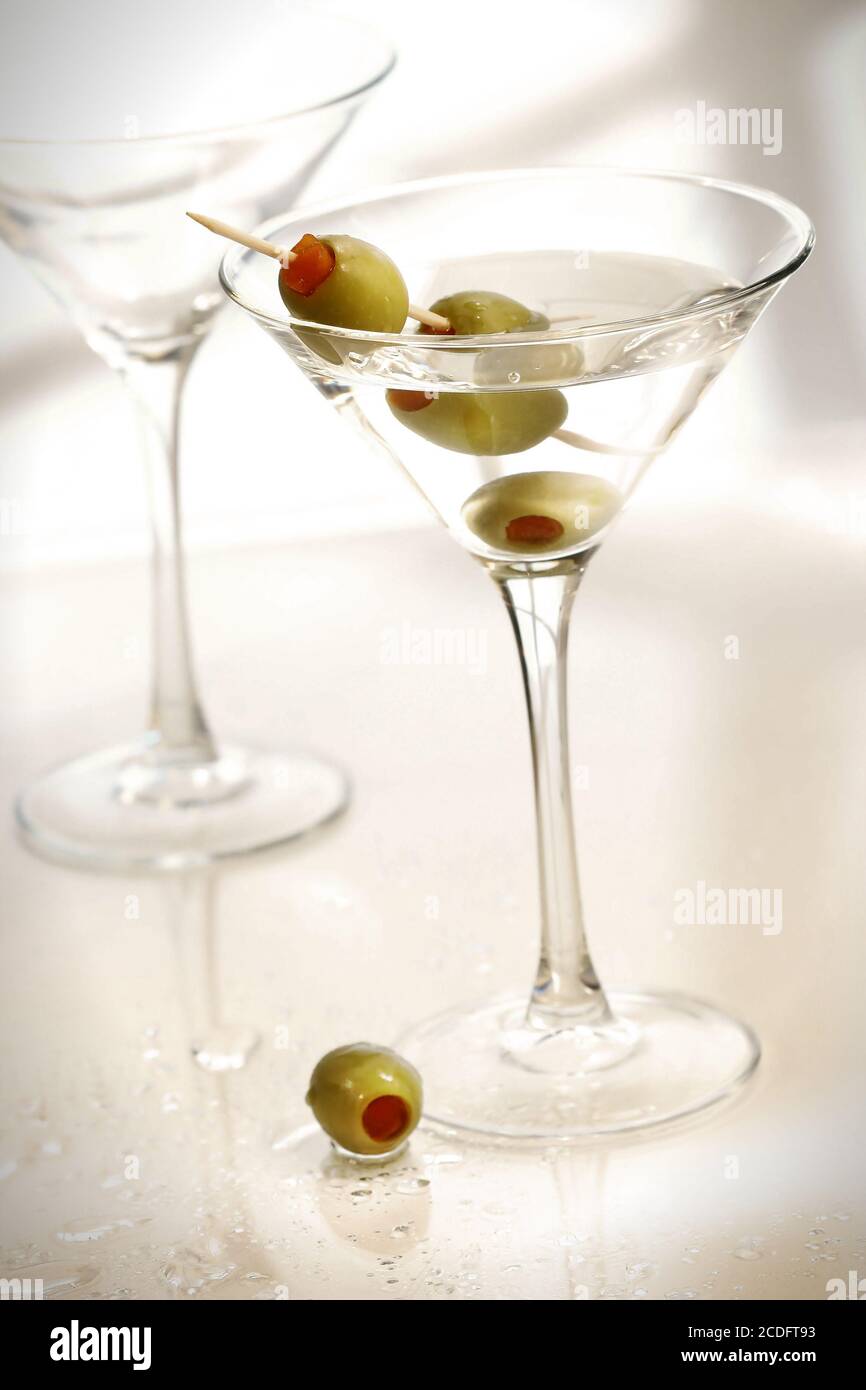 Martini and olives Stock Photo Alamy