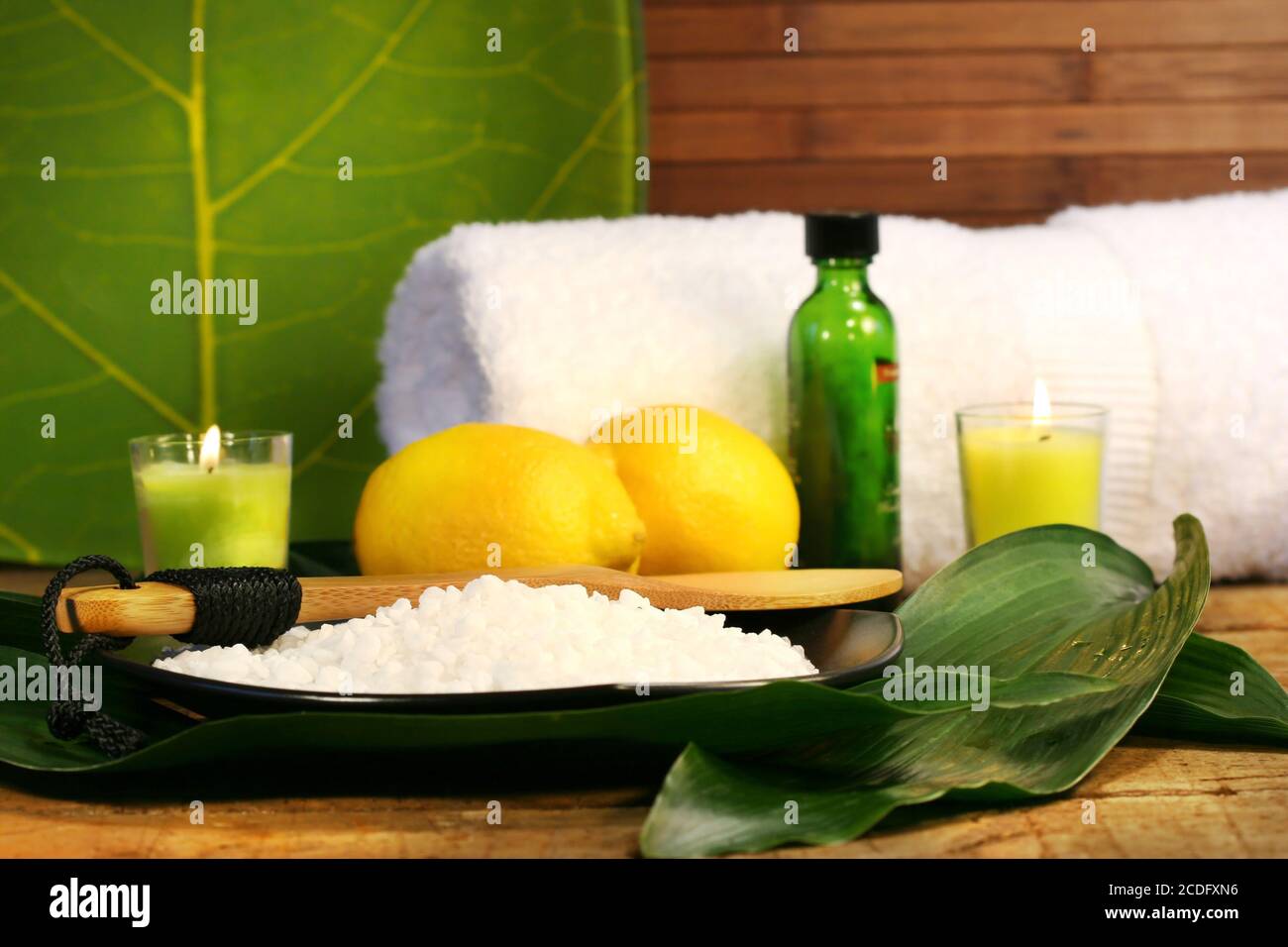 Sea salt,lemons and lemons Stock Photo Alamy