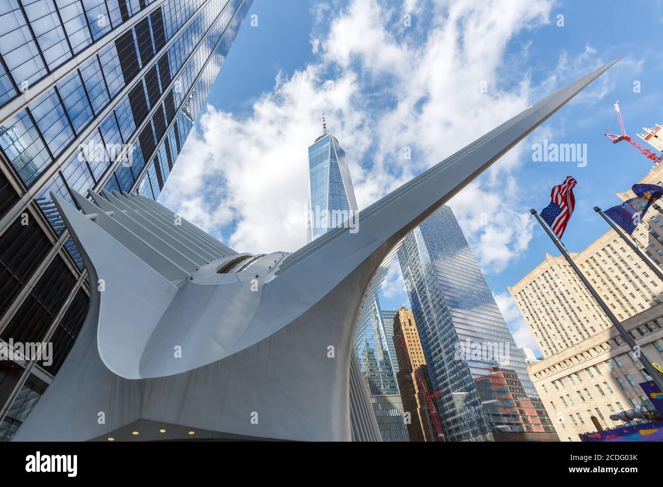 New York City, New York – February 28, 2020: World Trade Center Station WTC by Santiago Calatrava in New York City, New York. Stock Photo