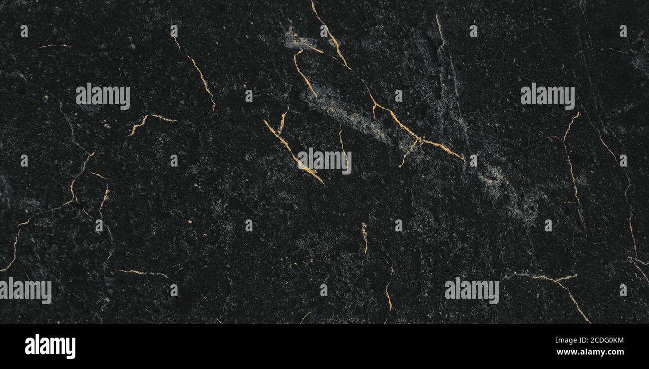 Black marble texture. Golden patterns. Background surface Stock Photo