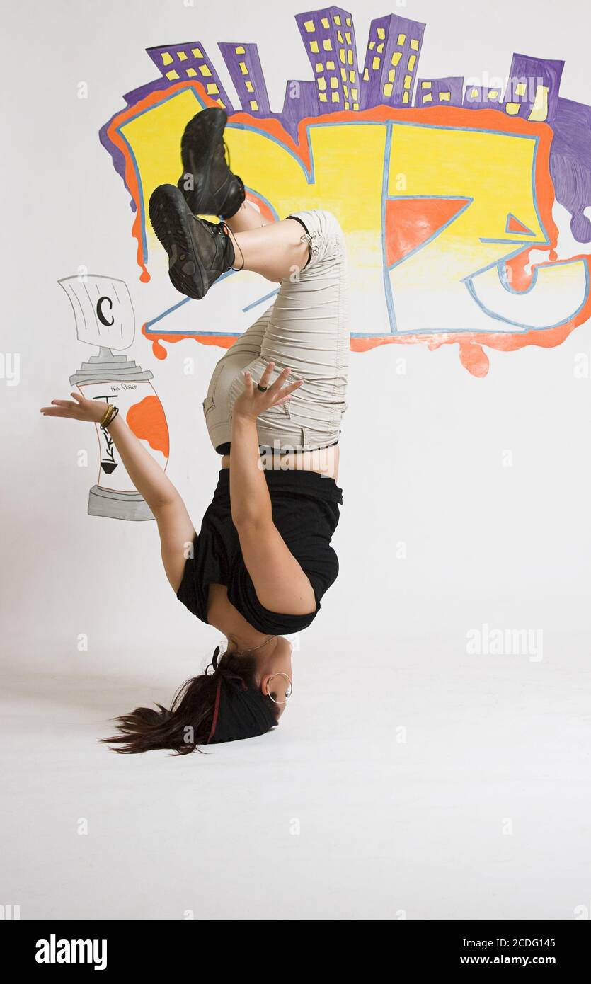 Women breakdancing Stock Photo