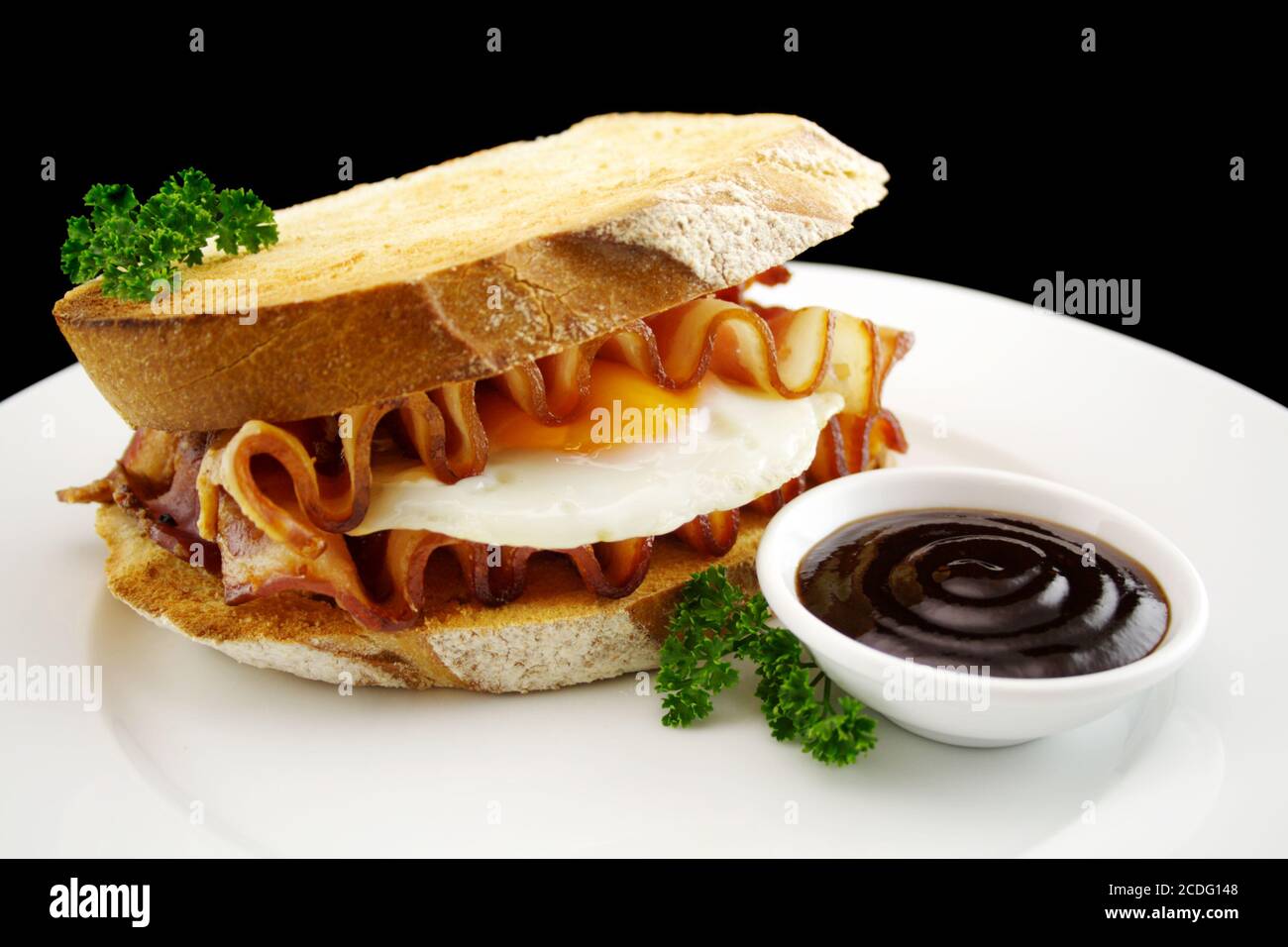 Bacon And Egg Sandwich Stock Photo Alamy