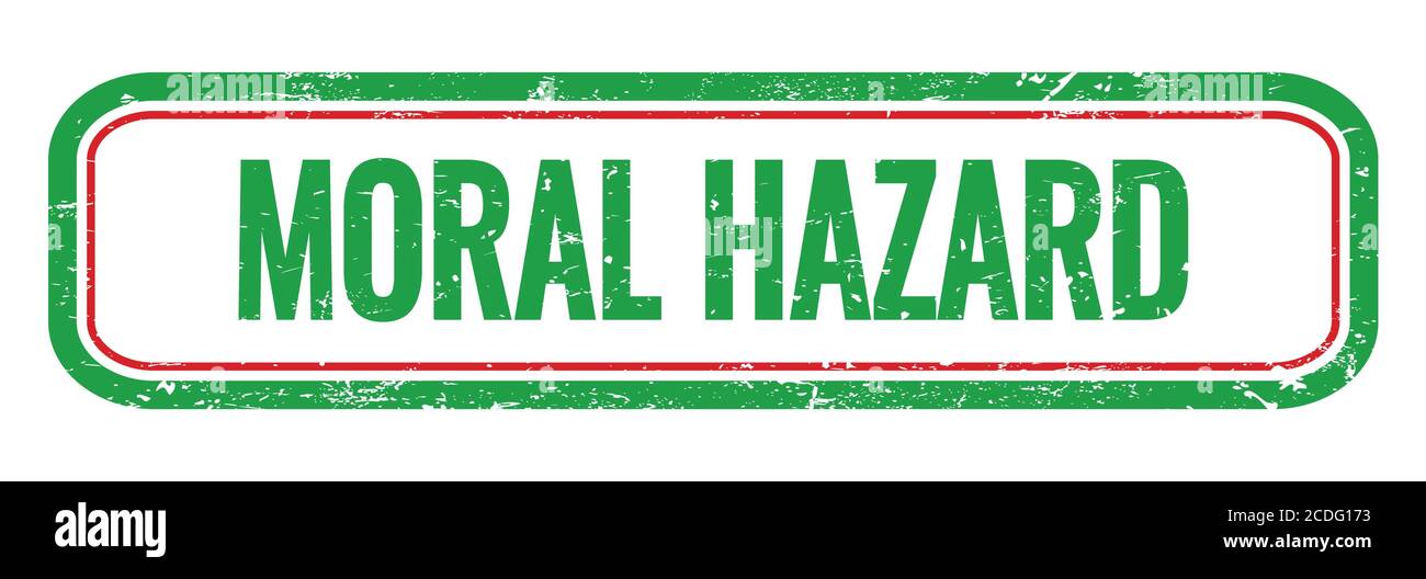 MORAL HAZARD green grungy rectangle stamp sign. Stock Photo
