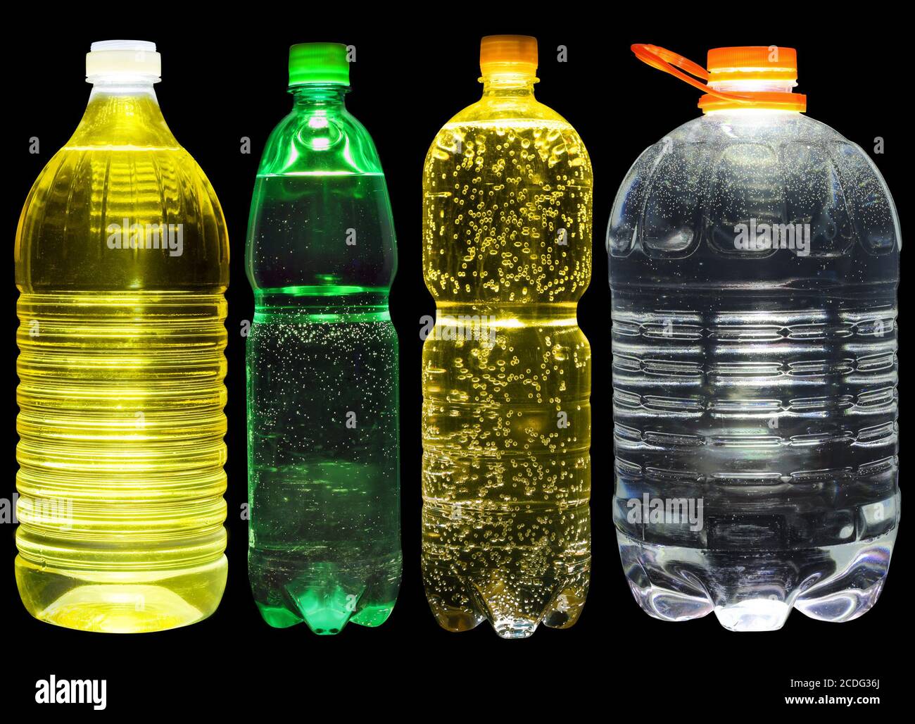 Lemonade, oil and water set Stock Photo