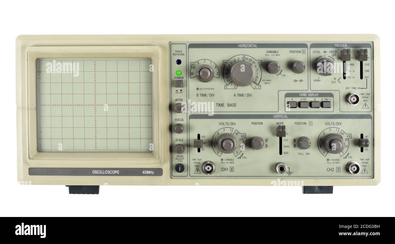 Old analogue oscilloscope Stock Photo