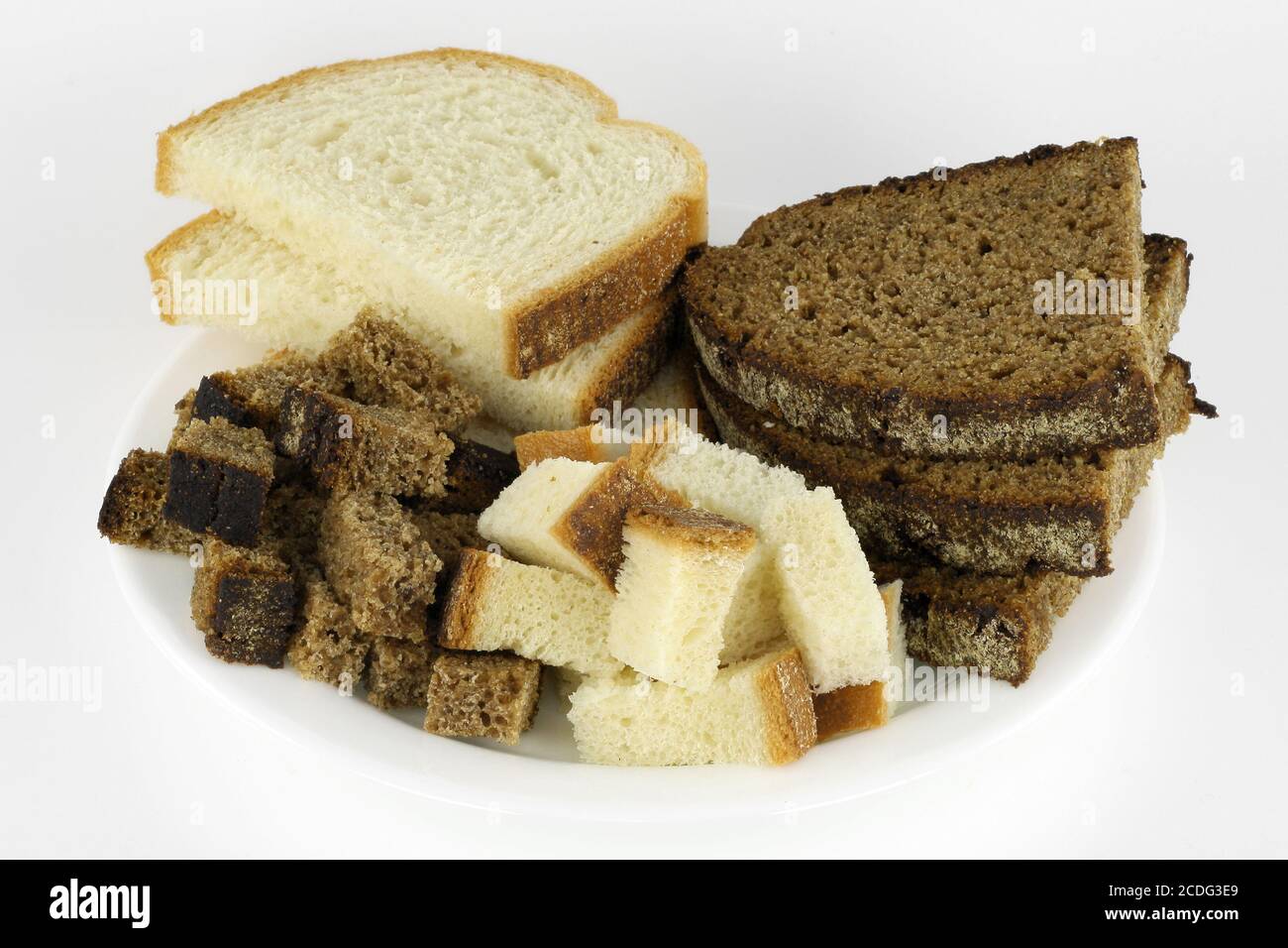 Slices of wheaten and rye bread Stock Photo