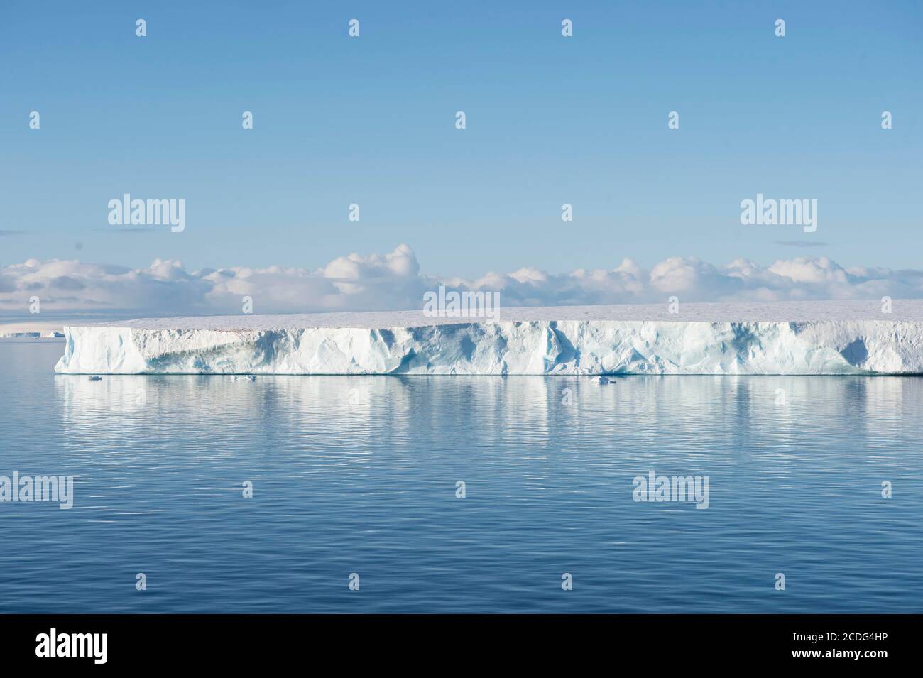 An flat topped icebergs in the weddell sea calved from a glacier Stock Photo