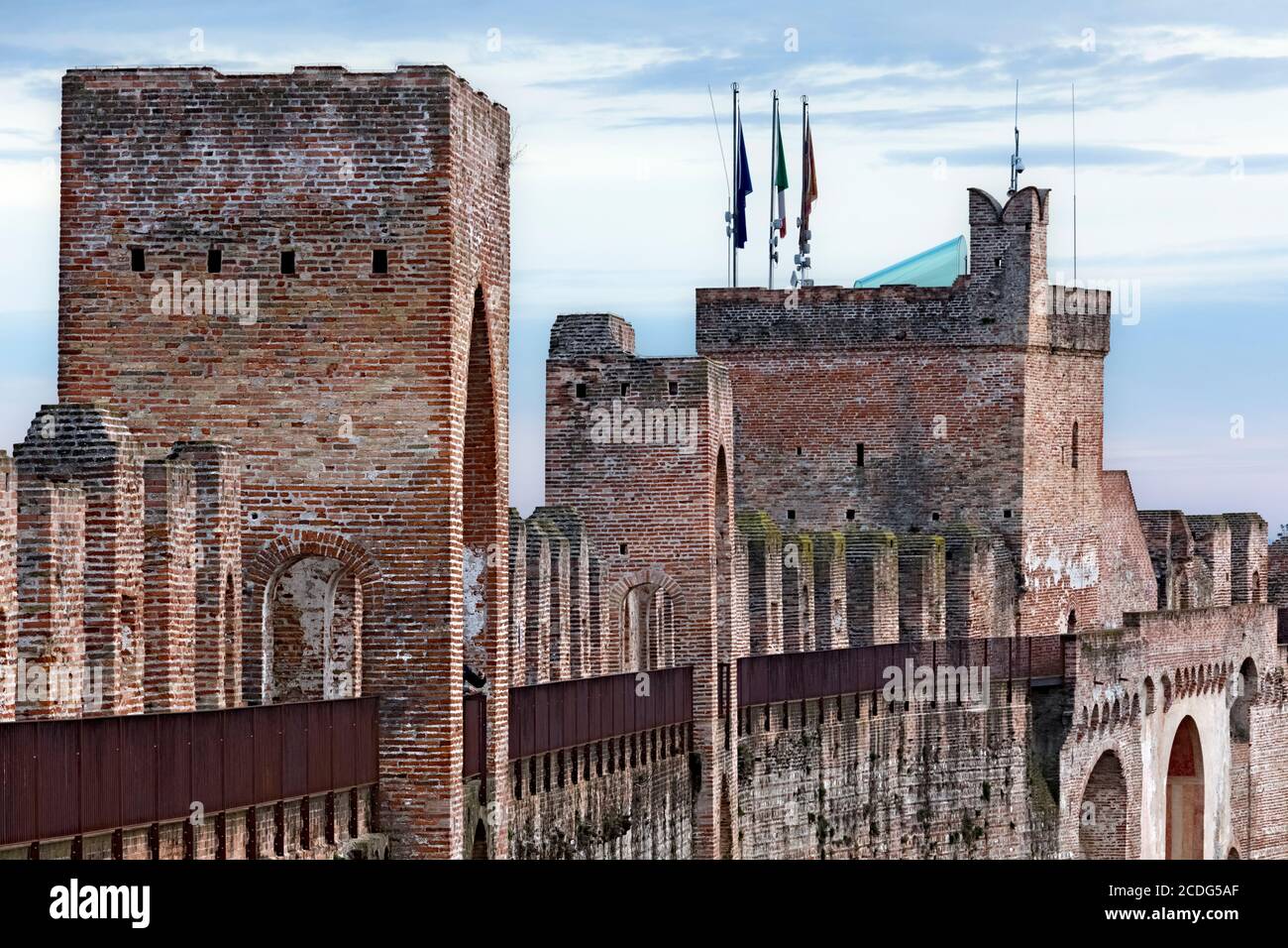 Medieval towers and walls of the town of Cittadella. Padova province, Veneto, Italy, Europe. Stock Photo