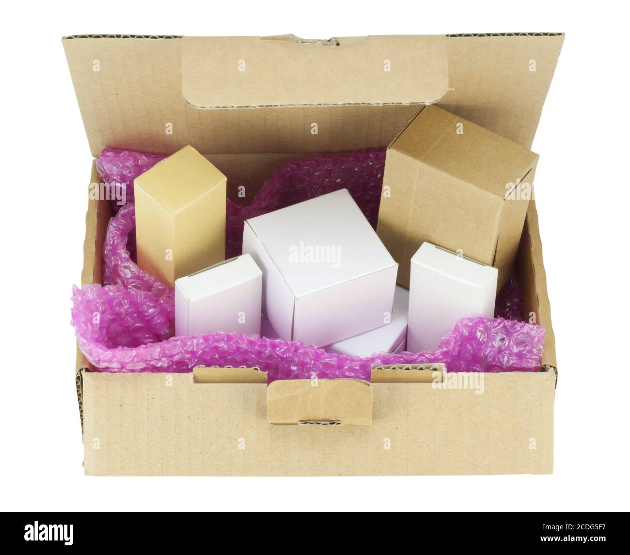 Cardboard boxes  isolated Stock Photo