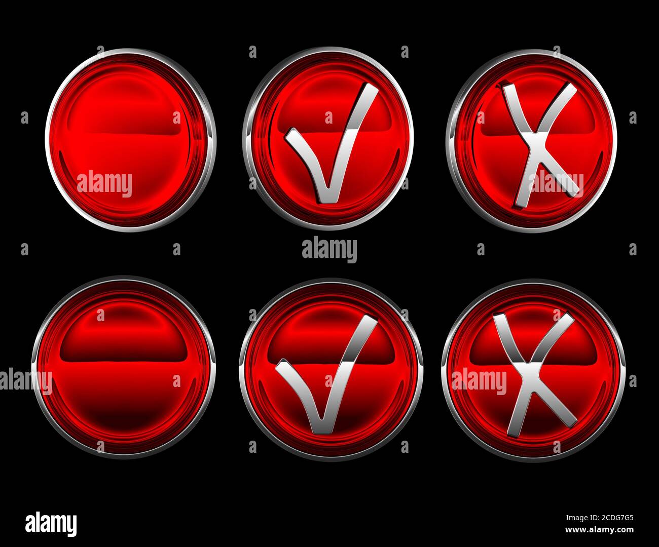 Collection of check or mark buttons over black Stock Photo Alamy