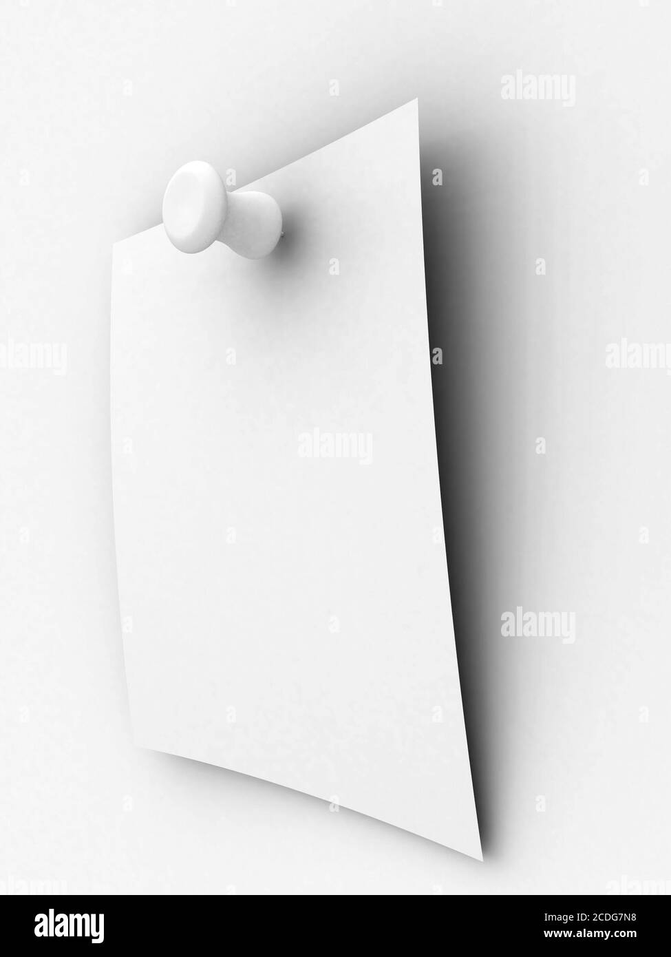 Blank white pinned paper Black and White Stock Photos & Images - Alamy