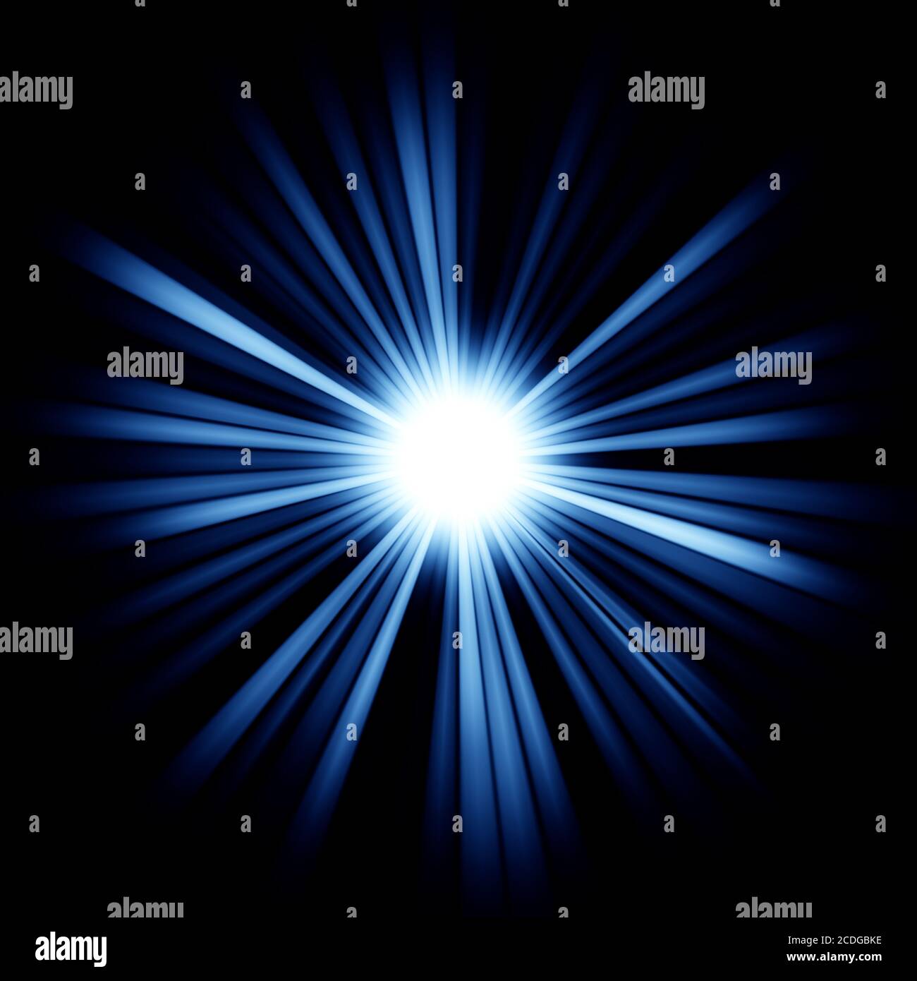 Blue Beams of light: shining star Stock Photo