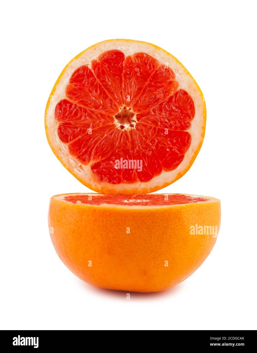 grapefruit cut in half Stock Photo