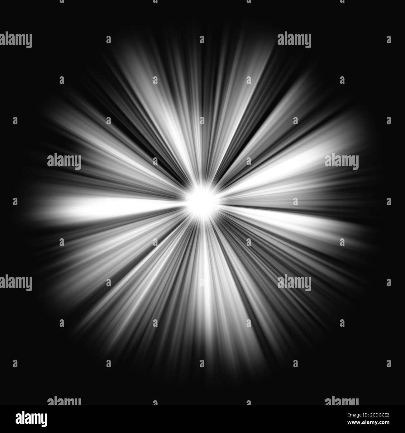 Shining star: Beams of light in the dark Stock Photo