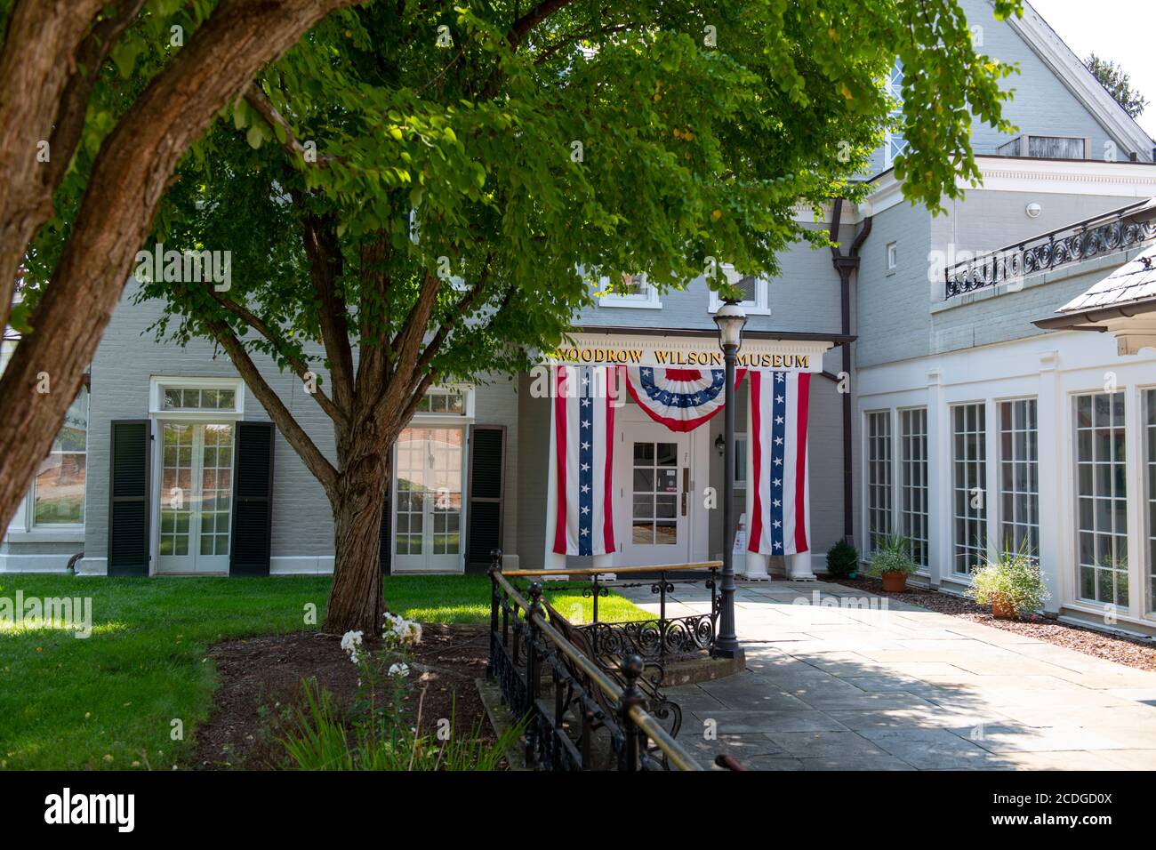 USA Virginia VA Staunton Birth home museum and library of President Woodrow Wilson MUSEUM entrance Stock Photo
